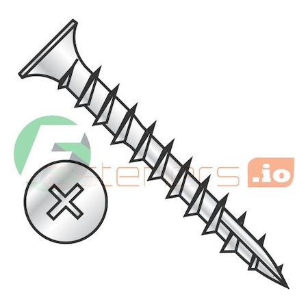 Newport Fasteners Wood Screw, #6, 5/8 in, Zinc Plated Steel Flat Head Phillips Drive, 9000 PK 805420